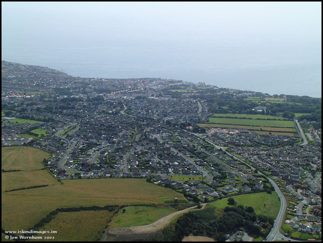 Aerial view of Birch Hill, Onchan, Isle of Man 22/8/01